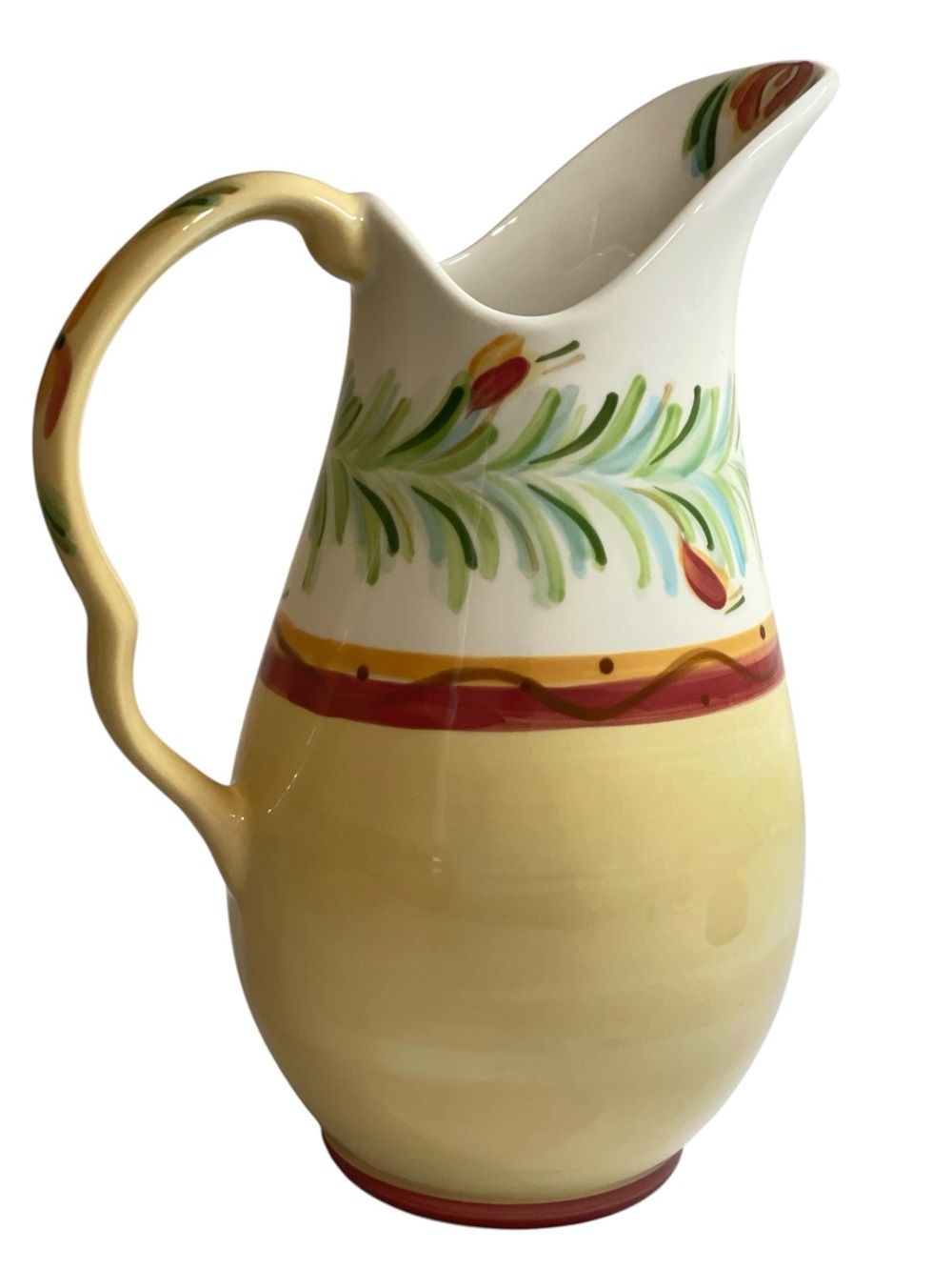 Gail Pittman Southern Living At Home Siena Hand Painted Pitcher Jug 11.5”